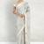 Ice grey/silver mist & ivory banarasi semi dupion saree with running blouse