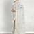 Ice grey/silver mist & ivory banarasi semi dupion saree with running blouse