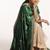 Emerald green hand embroidered velvet doshala