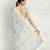Ice grey/silver mist & ivory banarasi semi dupion saree with running blouse