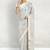 Ice grey/silver mist & ivory banarasi semi dupion saree with running blouse