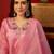 Pink roman silk partywear readymade suit