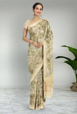 Multicolor banarasi semi dupion saree with running blouse 1