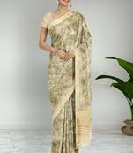 Multicolor banarasi semi dupion saree with running blouse