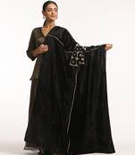 Black hand embroidered velvet doshala