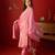 Pink roman silk partywear readymade suit