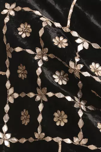 Black hand embroidered velvet doshala