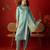 Sky blue roman silk partywear readymade suit