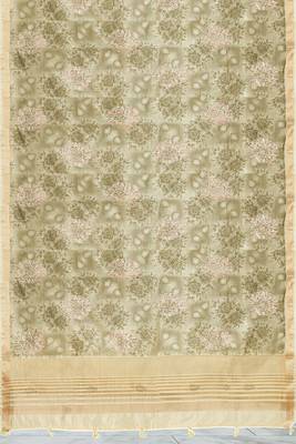 Multicolor banarasi semi dupion saree with running blouse 5