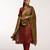 Olive green hand embroidered velvet doshala