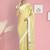 Crayola yellow & ivory banarasi semi dupion saree with running blouse