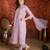 Lavender mul chanderi partywear readymade suit
