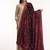 Maroon hand embroidered pure velvet doshala