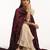Maroon hand embroidered pure velvet doshala