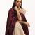 Maroon hand embroidered pure velvet doshala