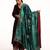 Teal green hand embroidered zardozi velvet doshala