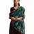 Teal green hand embroidered zardozi velvet doshala