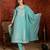 Sea green mul chanderi partywear readymade suit
