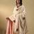 Off white hand embroidered zardozi velvet doshala
