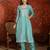 Sea green mul chanderi partywear readymade suit