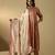 Off white hand embroidered zardozi velvet doshala