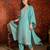 Sea green mul chanderi partywear readymade suit