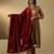 Crimson red hand embroidered velvet doshala