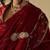 Crimson red hand embroidered velvet doshala