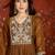 Brown color mul chanderi fabric beautiful partywear readymade suit