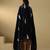 Navy blue hand embroidered velvet doshala