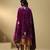 Mauve purple hand embroidered velvet doshala