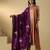 Mauve purple hand embroidered velvet doshala