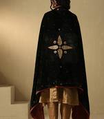 Black hand embroidered velvet doshala