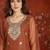 Coffee simmer lining jari partywear readymade suit