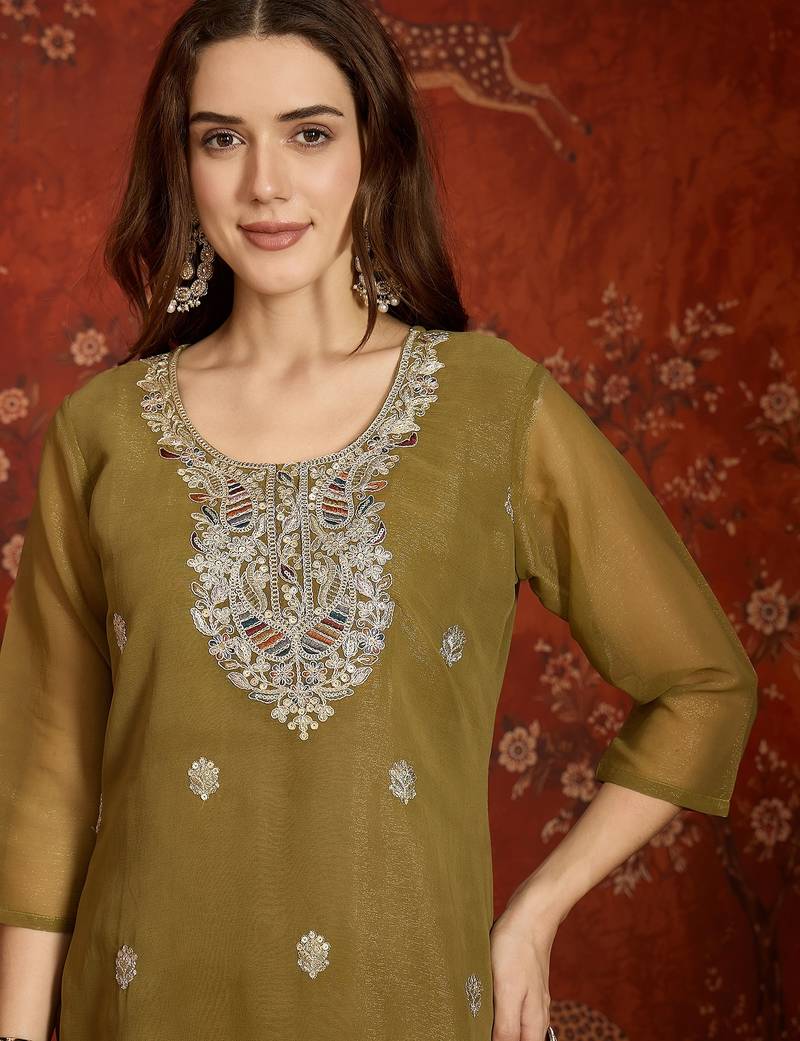 Mahendi simmer lining jari partywear readymade suit