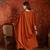 Orange roman silk kurta set