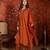 Orange roman silk kurta set