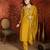 Mustard roman silk kurta set