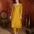Mustard roman silk kurta set