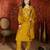 Mustard roman silk kurta set