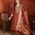 Rust color roman silk fabric designer casual looks kurta set for girls