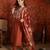 Rust color roman silk fabric designer casual looks kurta set for girls