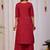 Maroon dhabu cotton kurta set