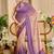 Lavender cotton blend dots print saree with blouse