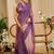 Lavender cotton blend dots print saree with blouse