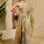 Beige cotton blend floral print saree with blouse