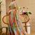 Green cotton blend floral print saree with blouse