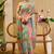Green cotton blend floral print saree with blouse