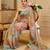 Green cotton blend floral print saree with blouse