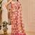 Peach cotton blend floral print saree with blouse